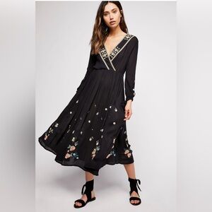Free People the Enchanter Forest Midi Dress XS